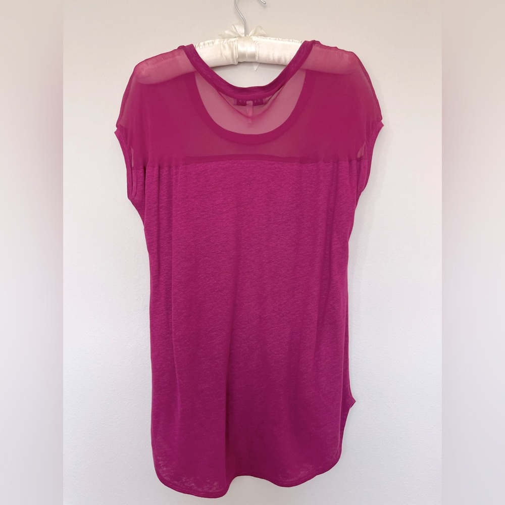 Sandro fuchsia short sleeve top.